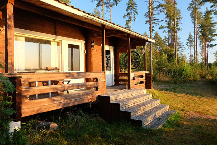 domek-letniskowy drewniany domek na działce